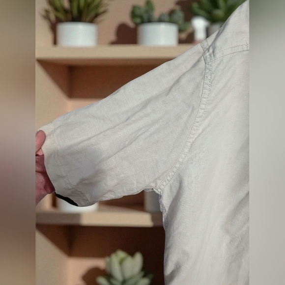 Croft & Barrow Casual Button Down Men's Shirt Off White Size X-Large (EUC) - Picture 8 of 11